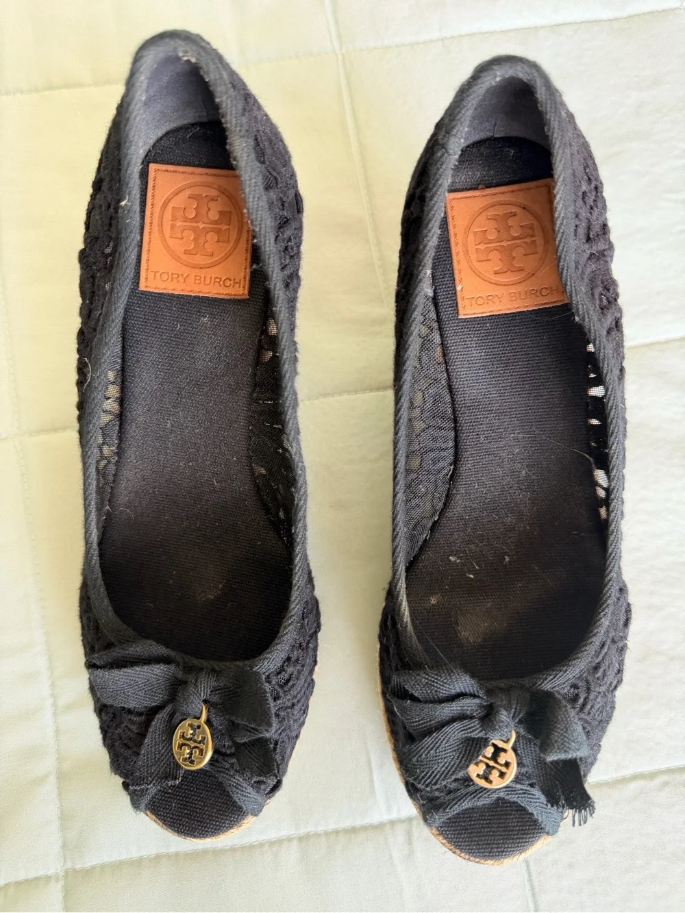 Tory Burch Espadrille Wedge Sandal in Black